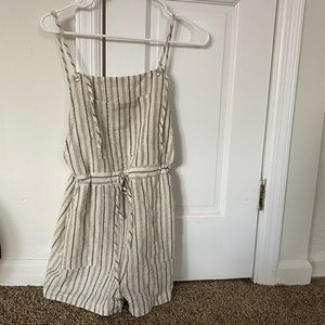 Easel black stripe overal romper